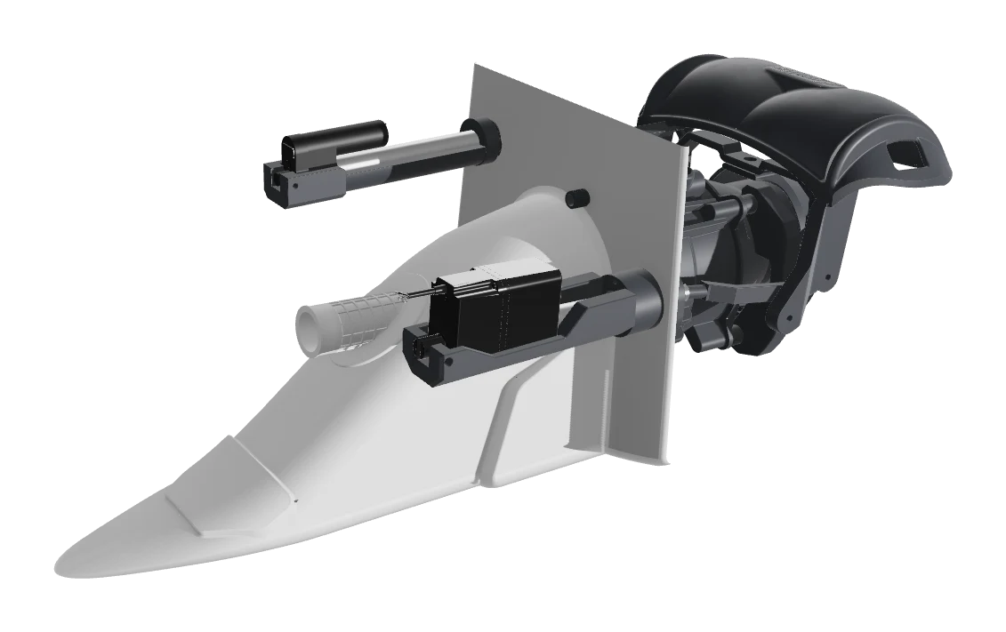Agilis Water Jet 200, side elevation with actuators